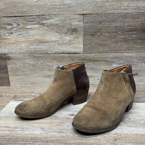 Madewell Cait Brown Leather/Suede Ankle Boots Women's Size 8